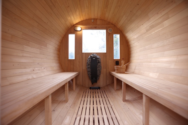 バレルサウナ内