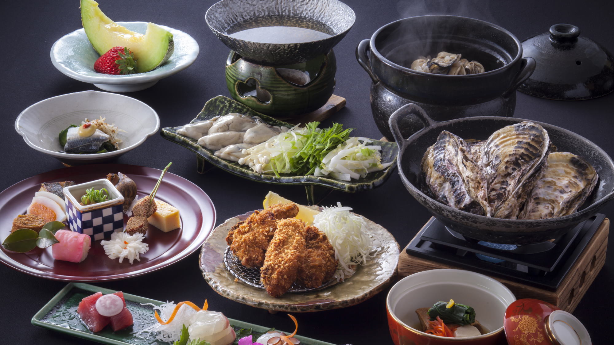 【冬季限定】  冬の味覚  厳選牡蠣で味わう『牡蠣鍋』や『蒸し牡蠣』を堪能する牡蠣会席プラン