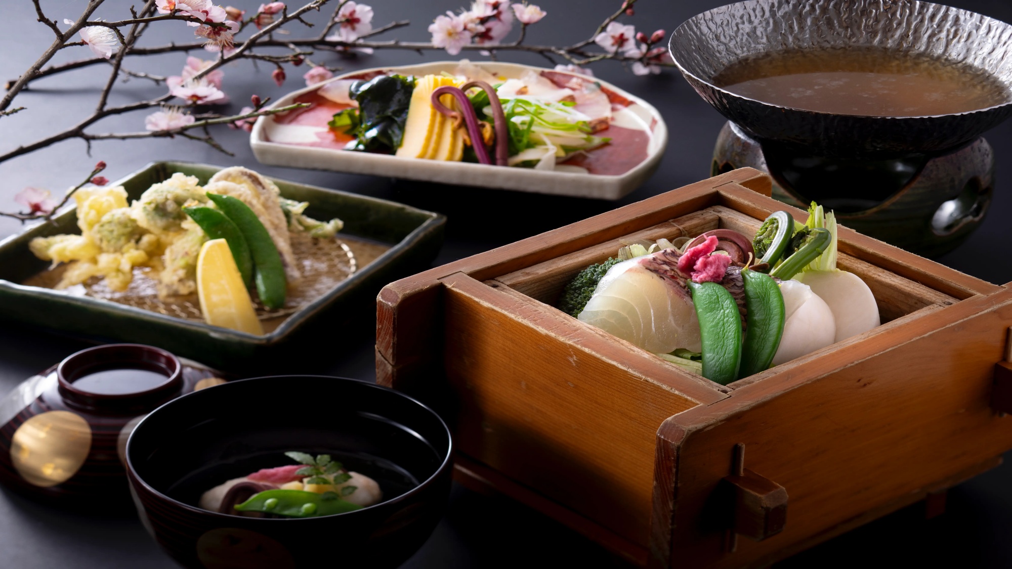 桜鯛と春野菜の『旬彩せいろ蒸し』春和み会席 （※料理写真はイメージです）