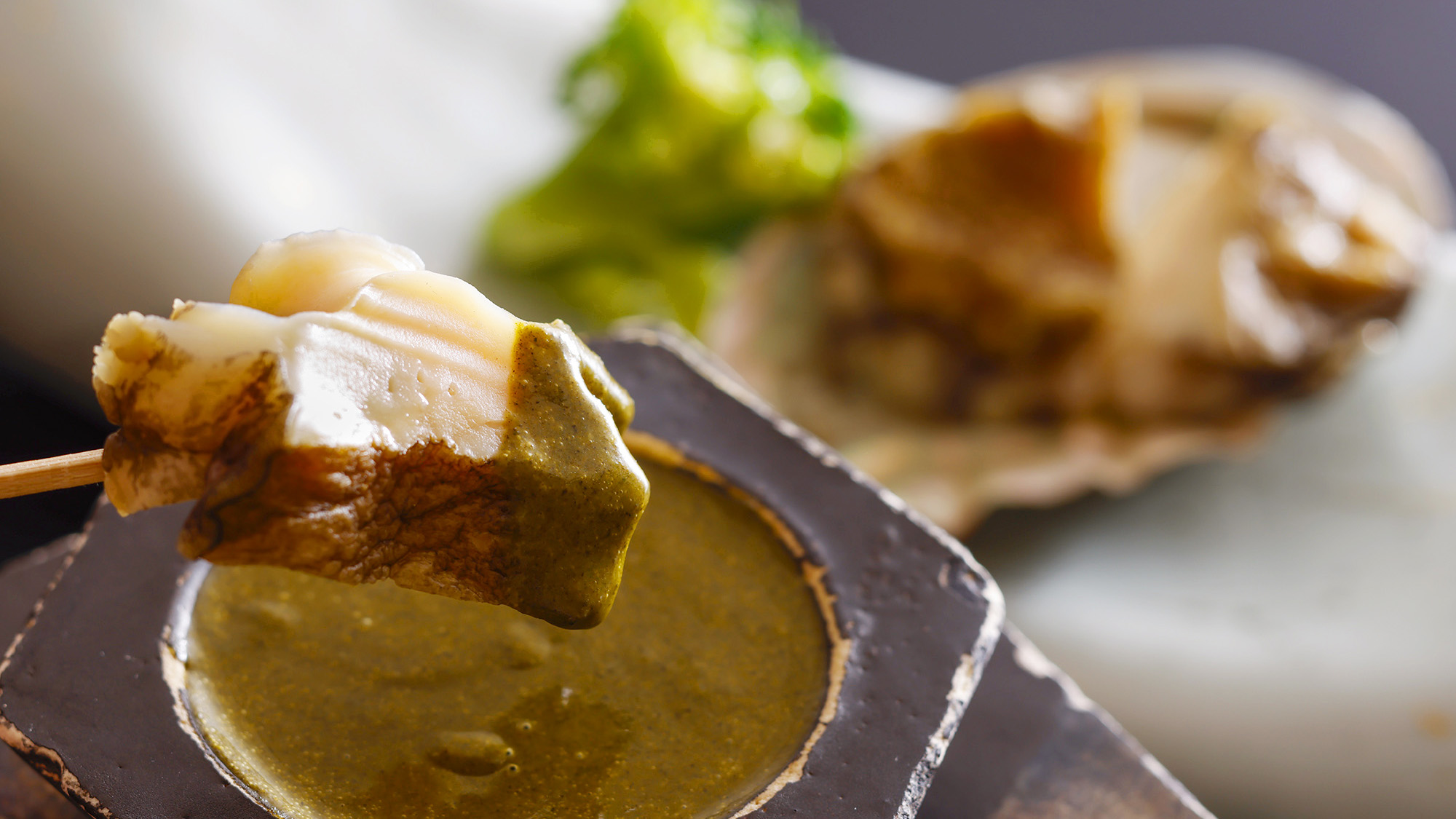 夏会席2025　鮑肝フォンデュ