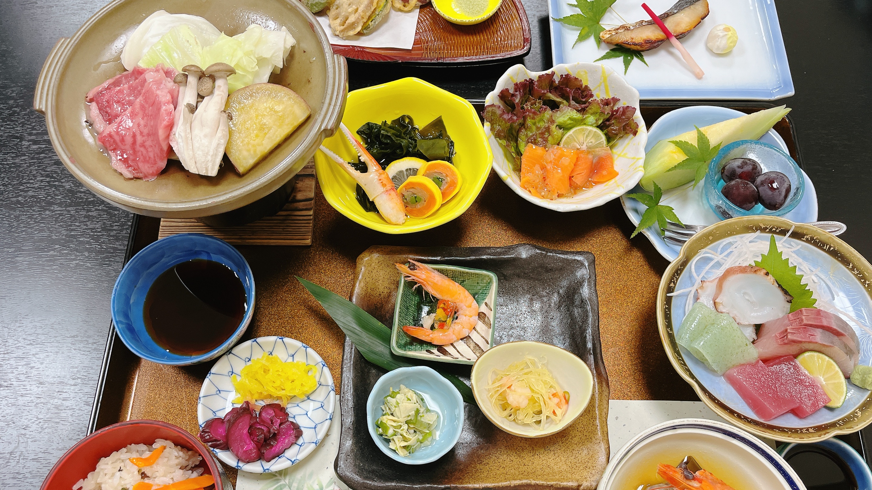 *【夕食一例】目でも楽しめる美しい会席料理をご堪能