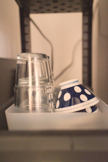 グラスと湯呑み