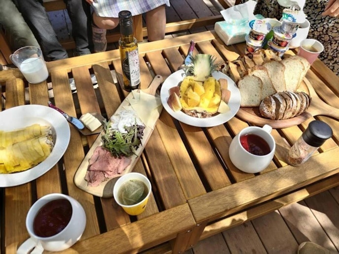 屋外のBBQスペースは会話がは弾みます