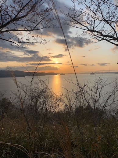瀬戸大橋に沈む夕陽
