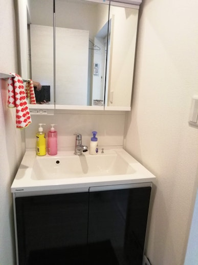 脱衣場に洗面台が備え付