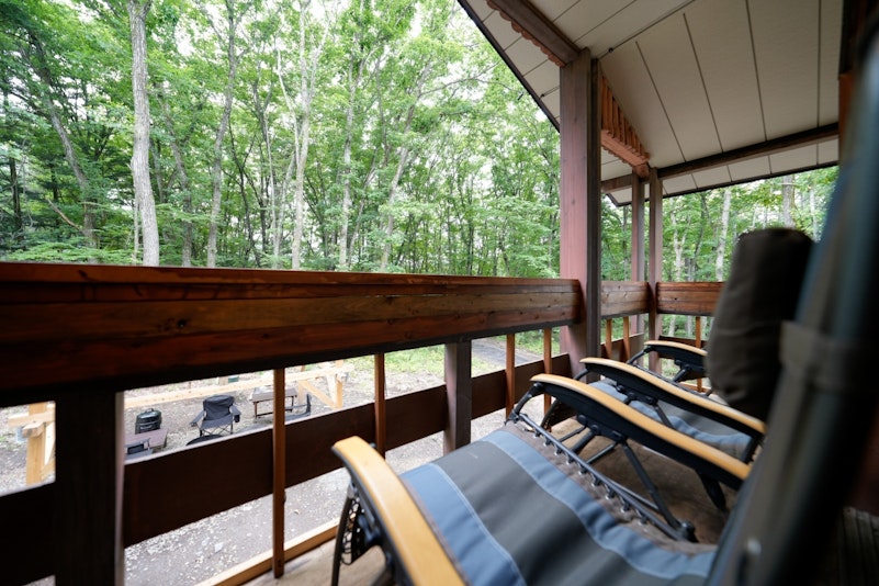 ウッドデッキからの眺めは最高