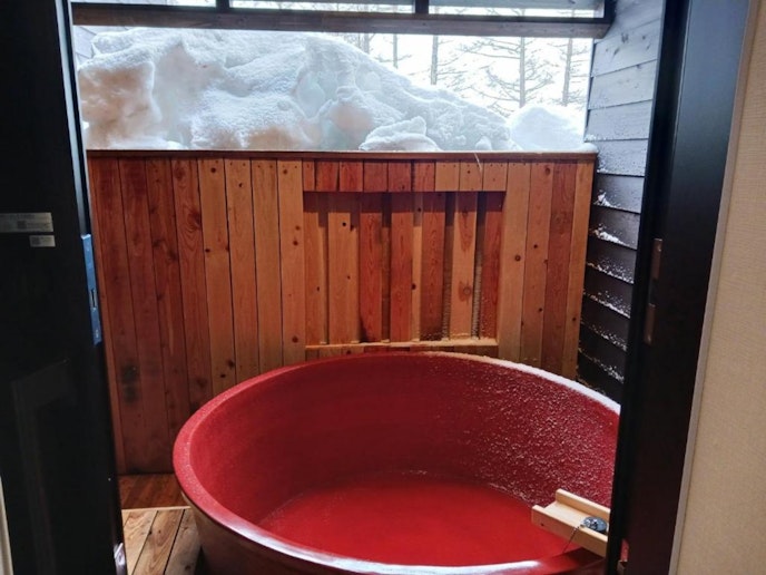 専用露天風呂を独り占め