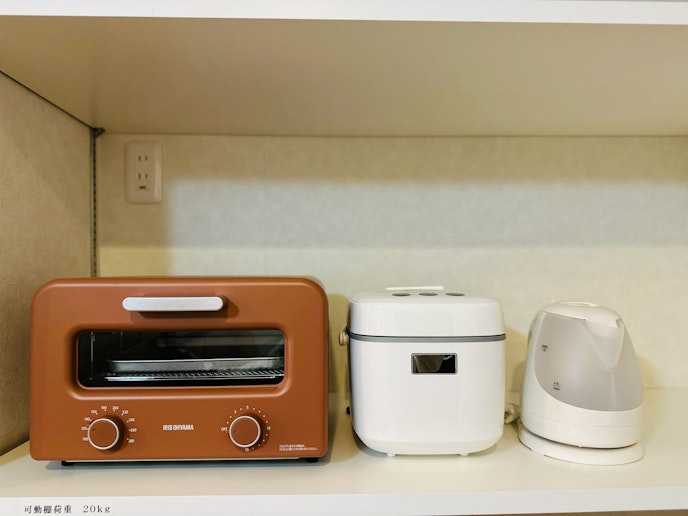 トースター、炊飯器、電子ケトル