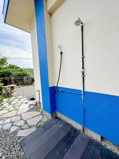 外温水シャワー