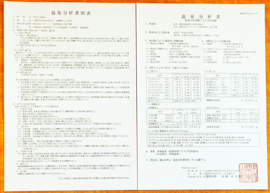 温泉分析書