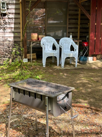 前庭でBBQができます