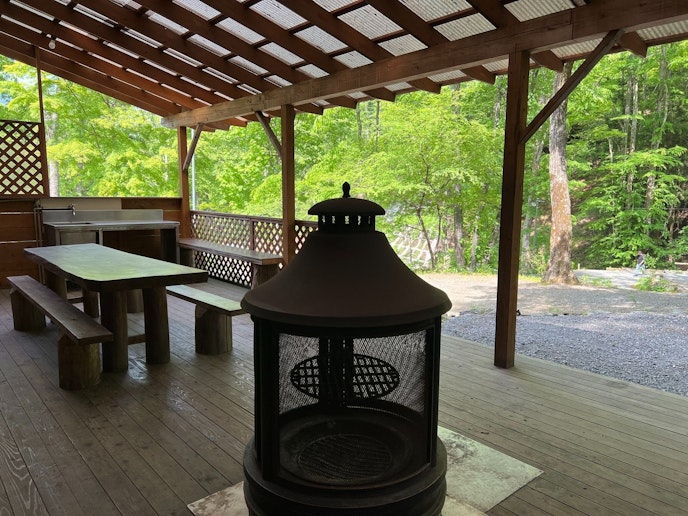 ベランダ、ファイヤーピット