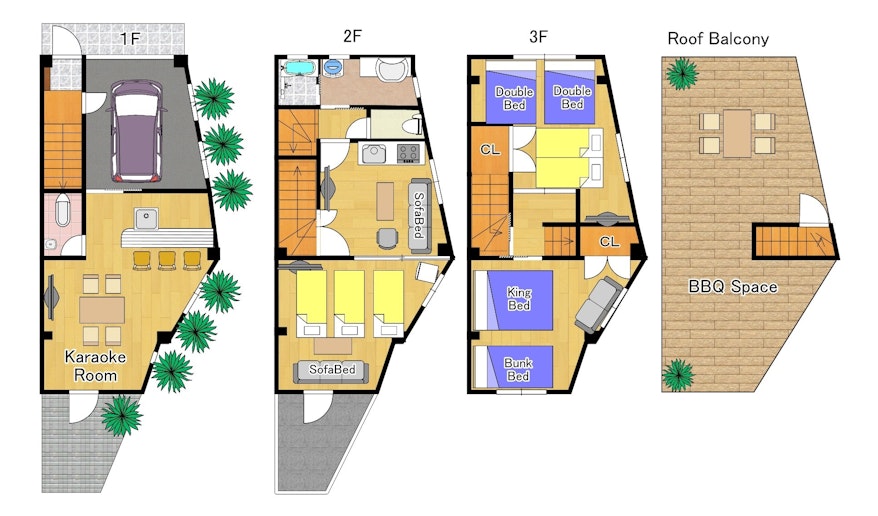 お布団の配置図です。