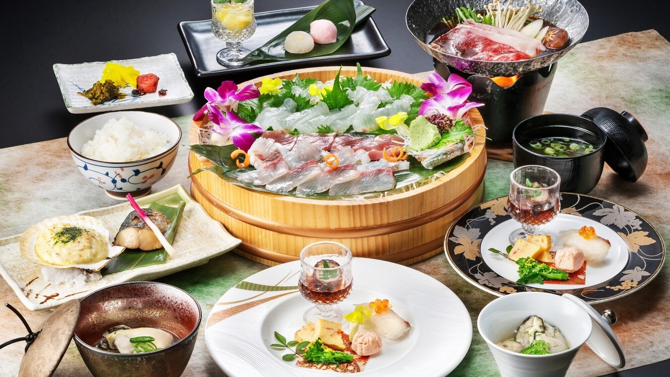 【2食付／人気No.1！海風会席】旬の食材を活かした丁寧な仕立ての品々、本格和食をお食事会場で