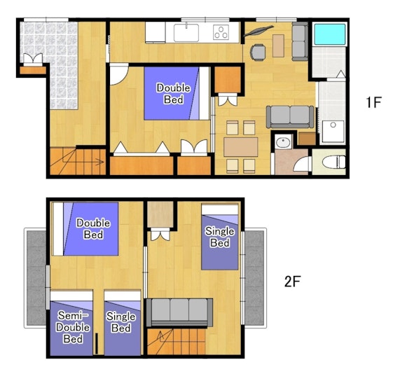 間取りとベッド配置図です。