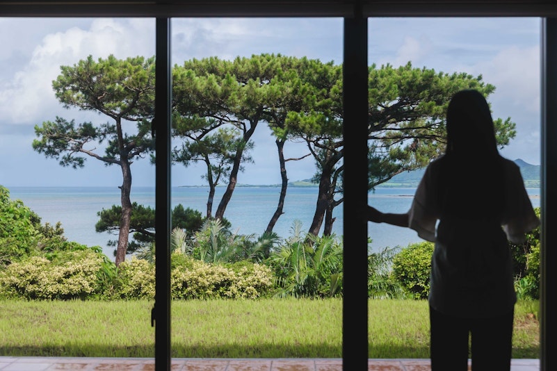 １日中見てしまうリビングからの海