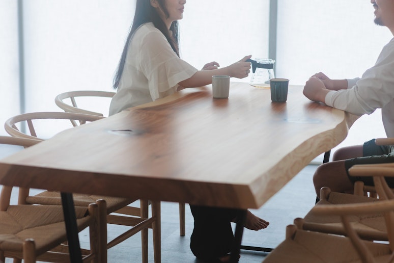 リビングで団らん