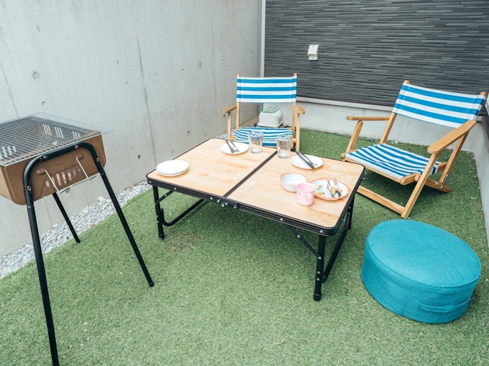 ・【BBQ】機材のレンタル(有料)をご用意。トングや食器、カトラリーを完備しております