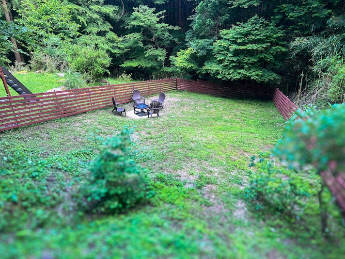 プライベートガーデンの広々スペース