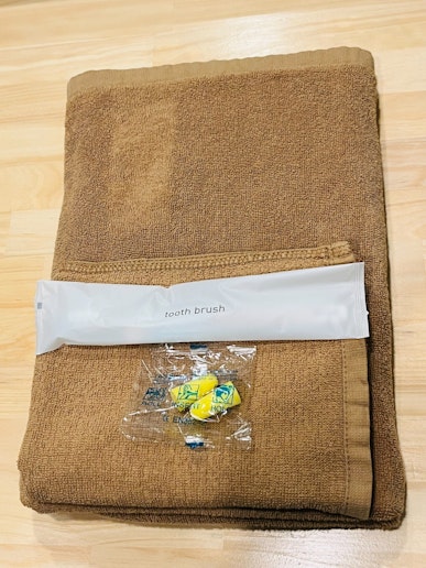 歯ブラシ・耳栓・タオルご用意しております