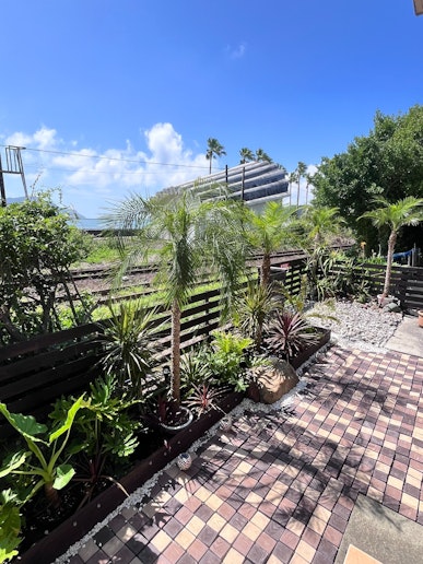 南国風のお庭になっています。