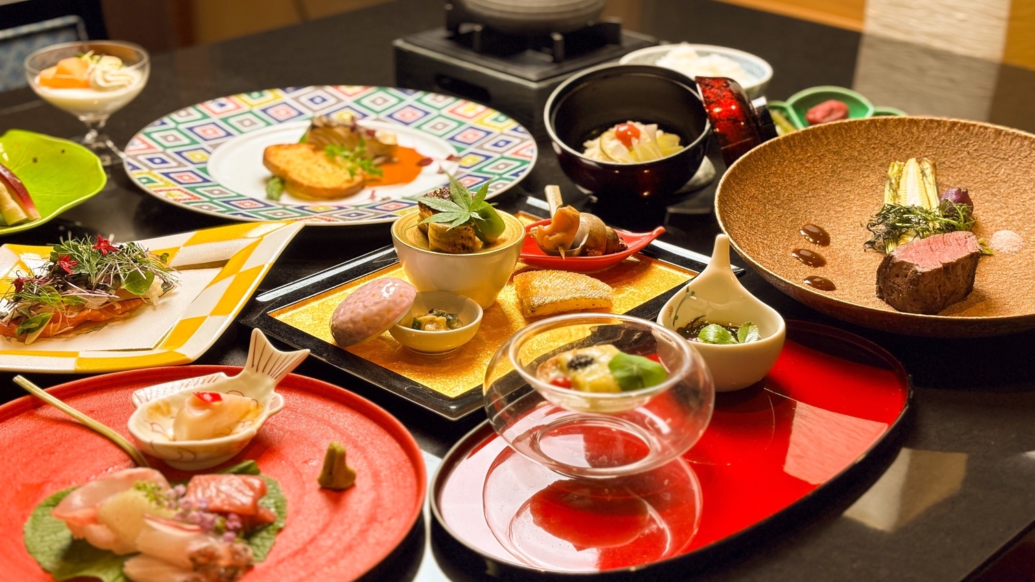 【スタンダード】富山の旬を味わう季節のおまかせコース｜黒毛和牛ヒレステーキ付（1泊2食）