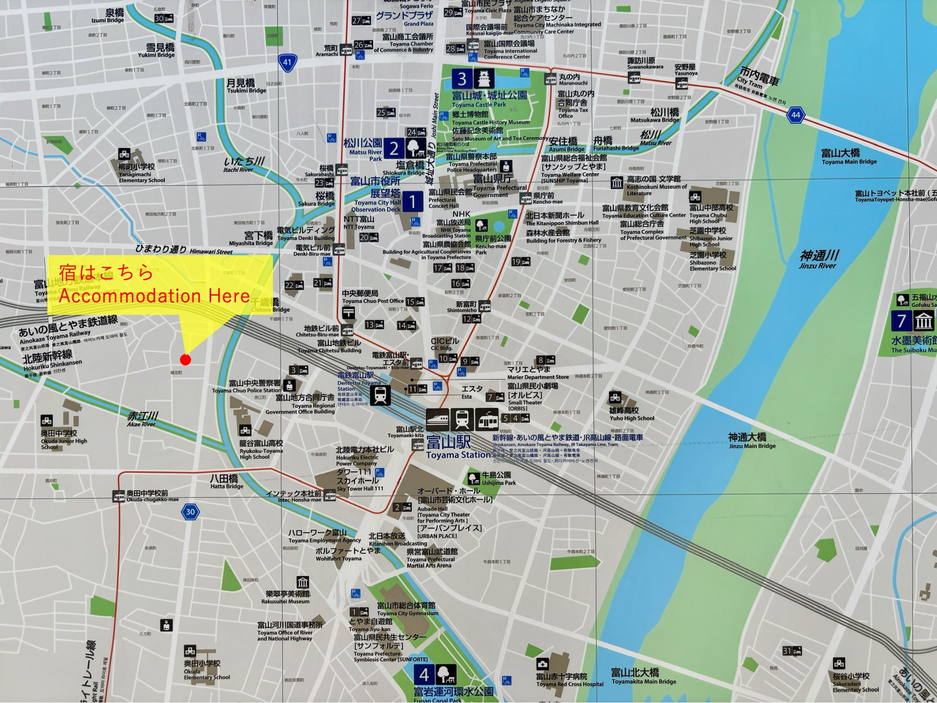宿周辺の地図です。