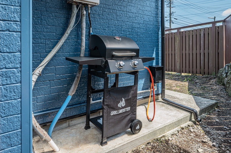 本格的なガスグリルを完備。