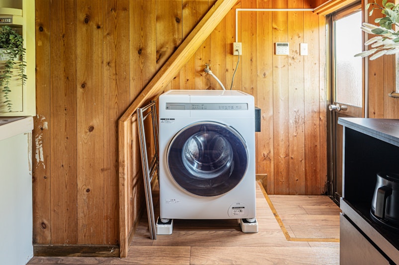 長期滞在に嬉しい洗濯機を完備。