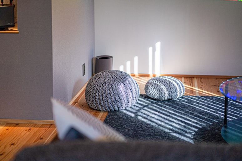 わんちゃんは１階のみのご利用となりますが、１階リビングでエアベッドのご利用で添い寝可能です