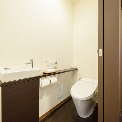 【全客室共通】温水洗浄機付トイレを完備