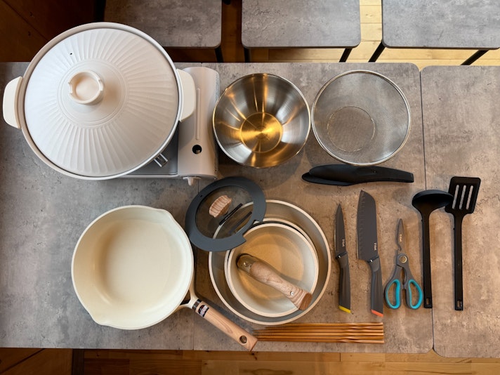 料理道具人通り揃えております