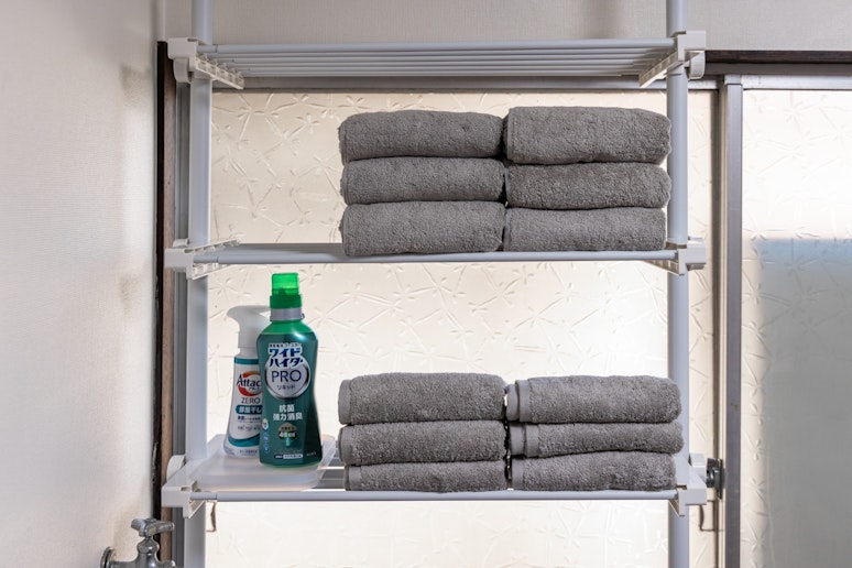 バスタオル、フェイスタオル（人数分ご用意）