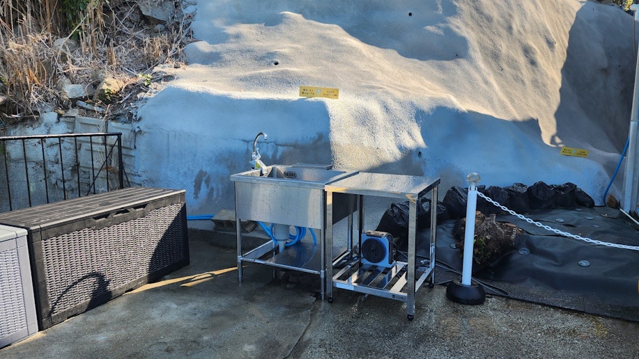 テラスには流し台も完備