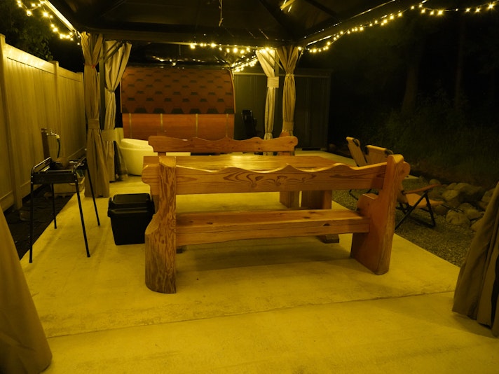 6人用丸太テーブル