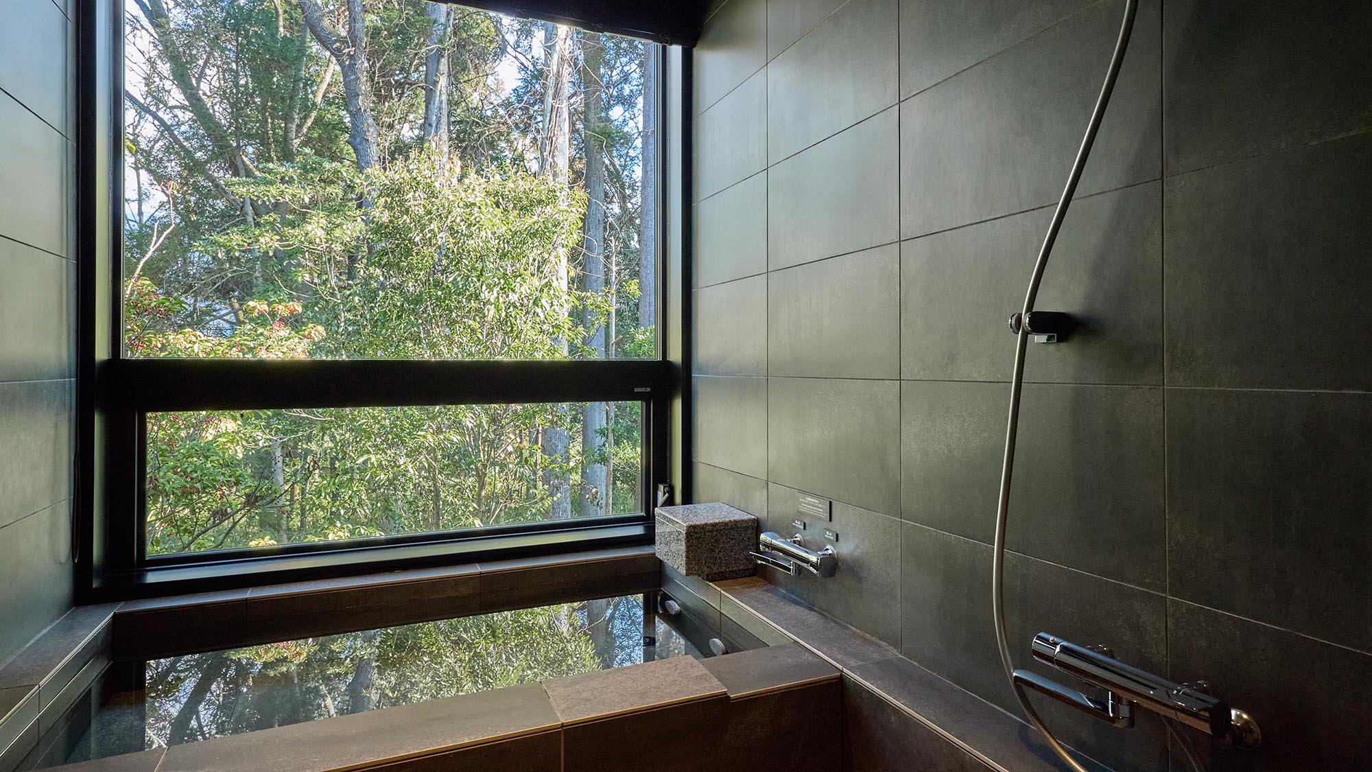 【D・Dペット：温泉風呂】豊かな自然を眺めながら湯あみをお楽しみください