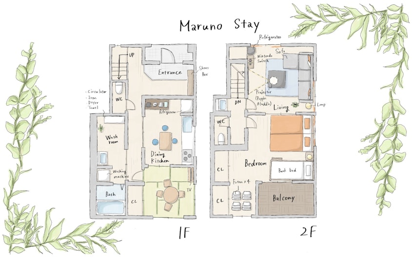 Maruno Stayの全体間取り図です。
