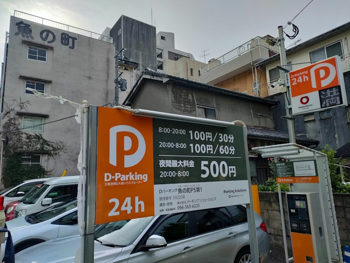 宿周辺にコインパーキング多数あり。1泊500円程度