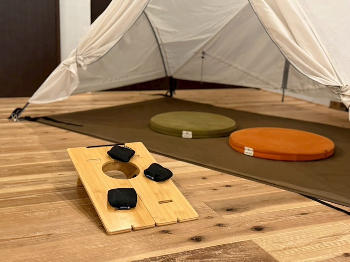 室内でスノーピーク　コーンホール