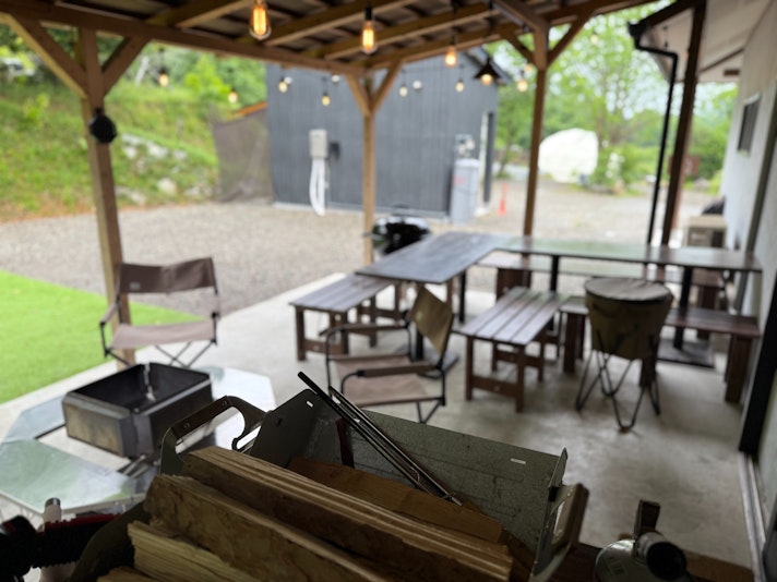 雨でも焚き火、BBQを楽しめる♪