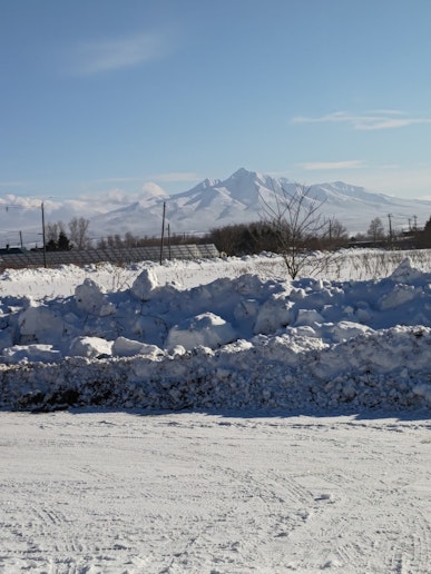 真冬の斜里岳　