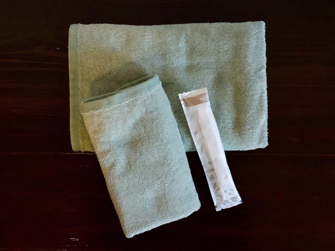 人数分のフェイスタオル・バスタオル・歯ブラシをご用意します