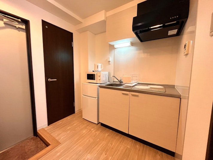 IH２口コンロ付キッチンで広々調理できます