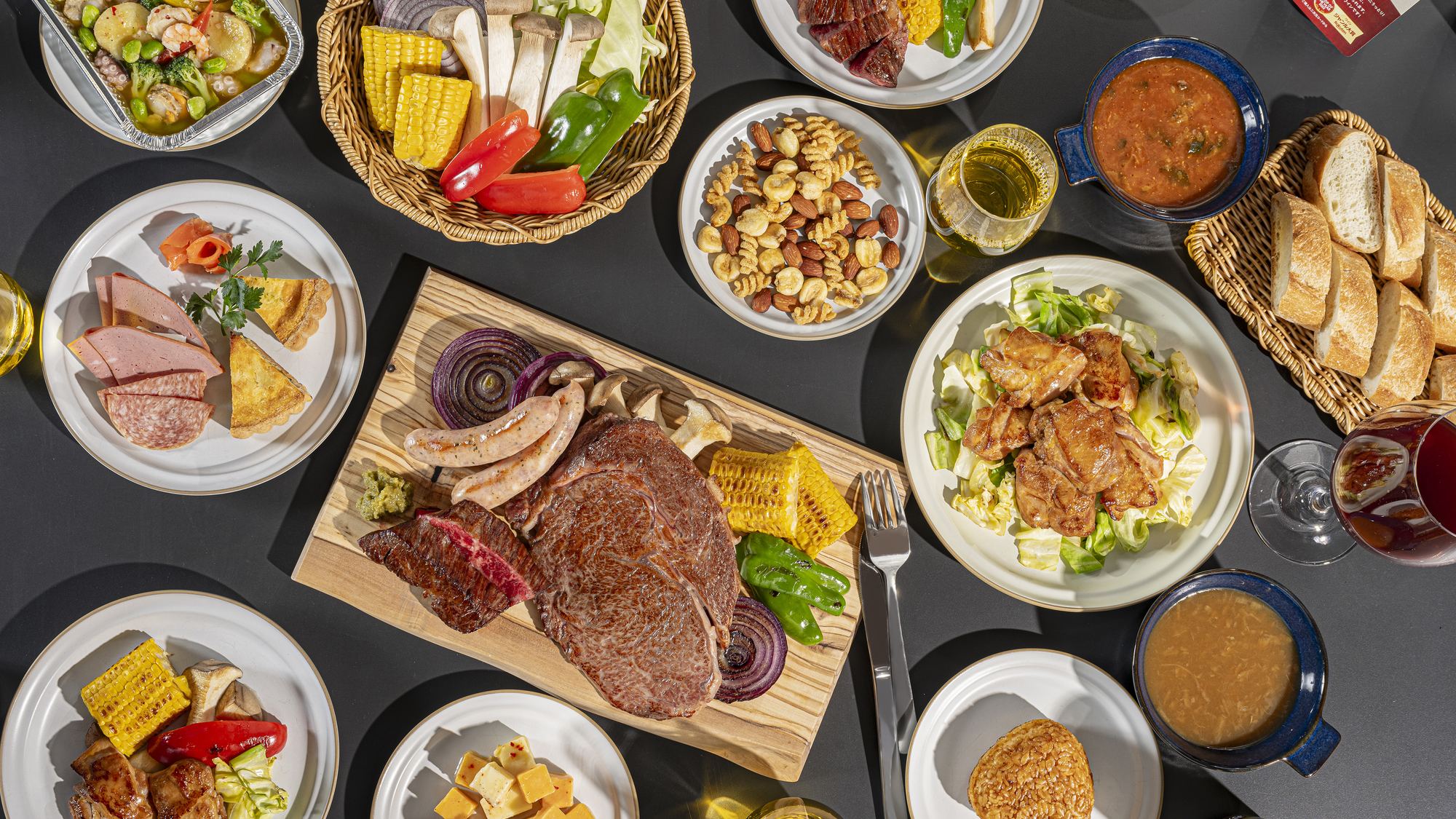 夕食メニュー：鉄板焼き