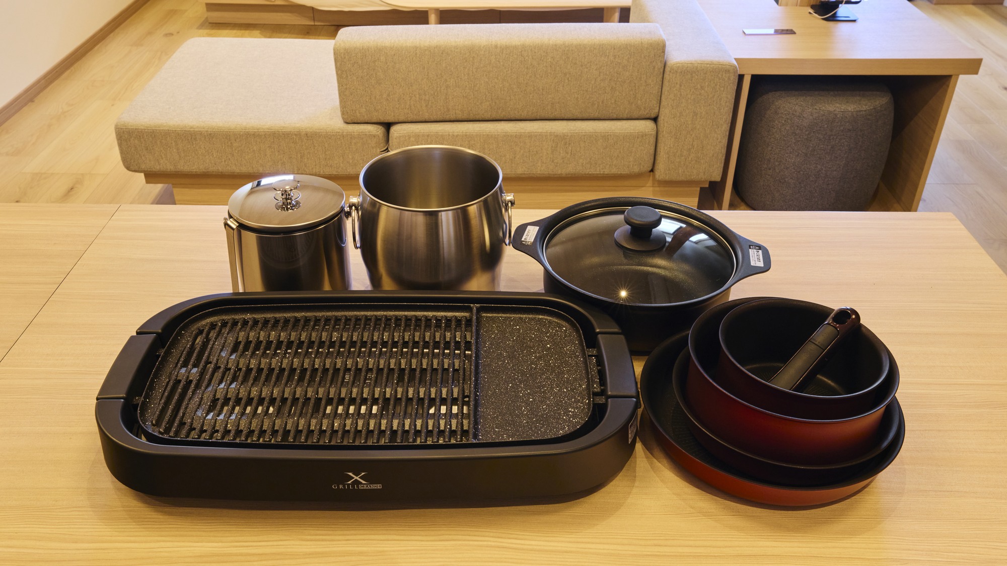 【その他：設備】全部屋に調理家電、道具を完備