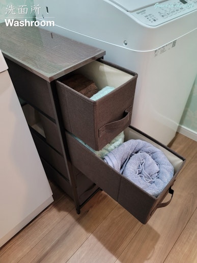 1階：洗面所：タオル(バスタオル・ファイスタオルｘ各人数分)