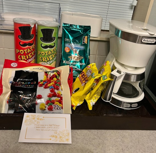 キッチンの無料サービスのお菓子