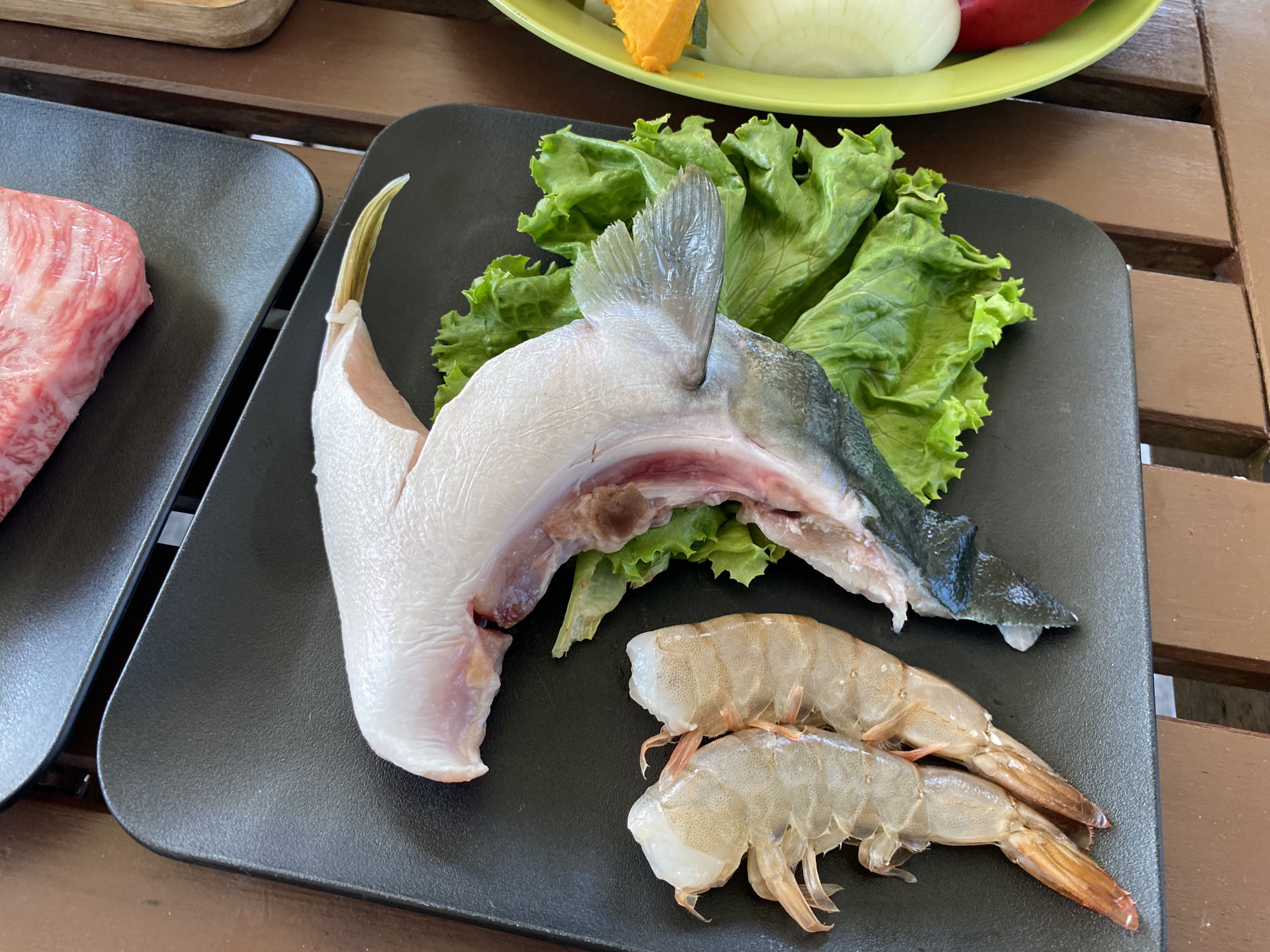 塩ブリカマ/海老の汐焼き