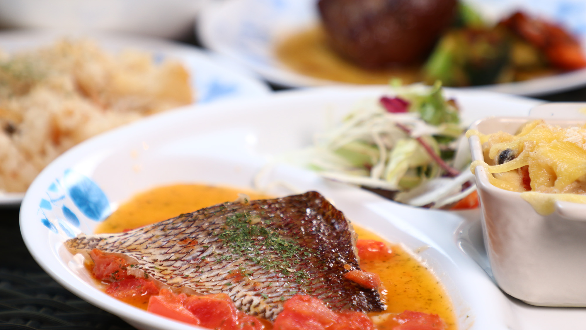 夕食◆ソースが決め手の魚料理*