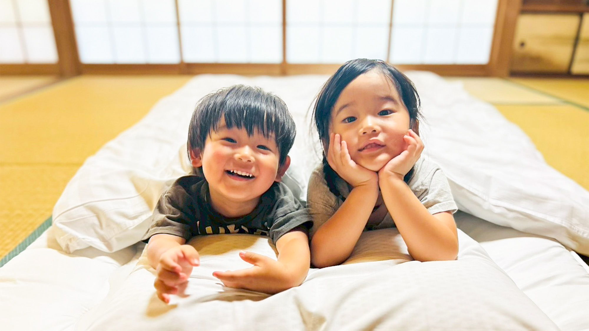 ・一日元気いっぱいに遊んだ後は、お布団でぐっすりお休みくださいませ 